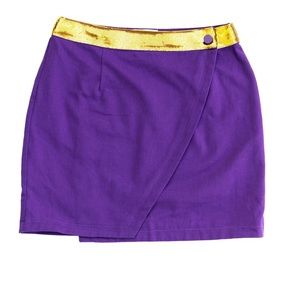 Sparkle city LSU/MARDI GRAS wrap skirt purple with gold sequins